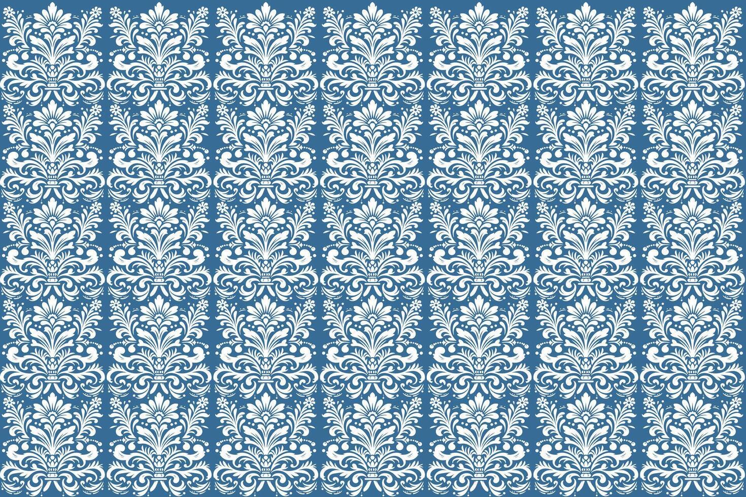 artistic seamless blue ornamental pattern with delicate blossoms for elegant table tops and home textile accessories vector