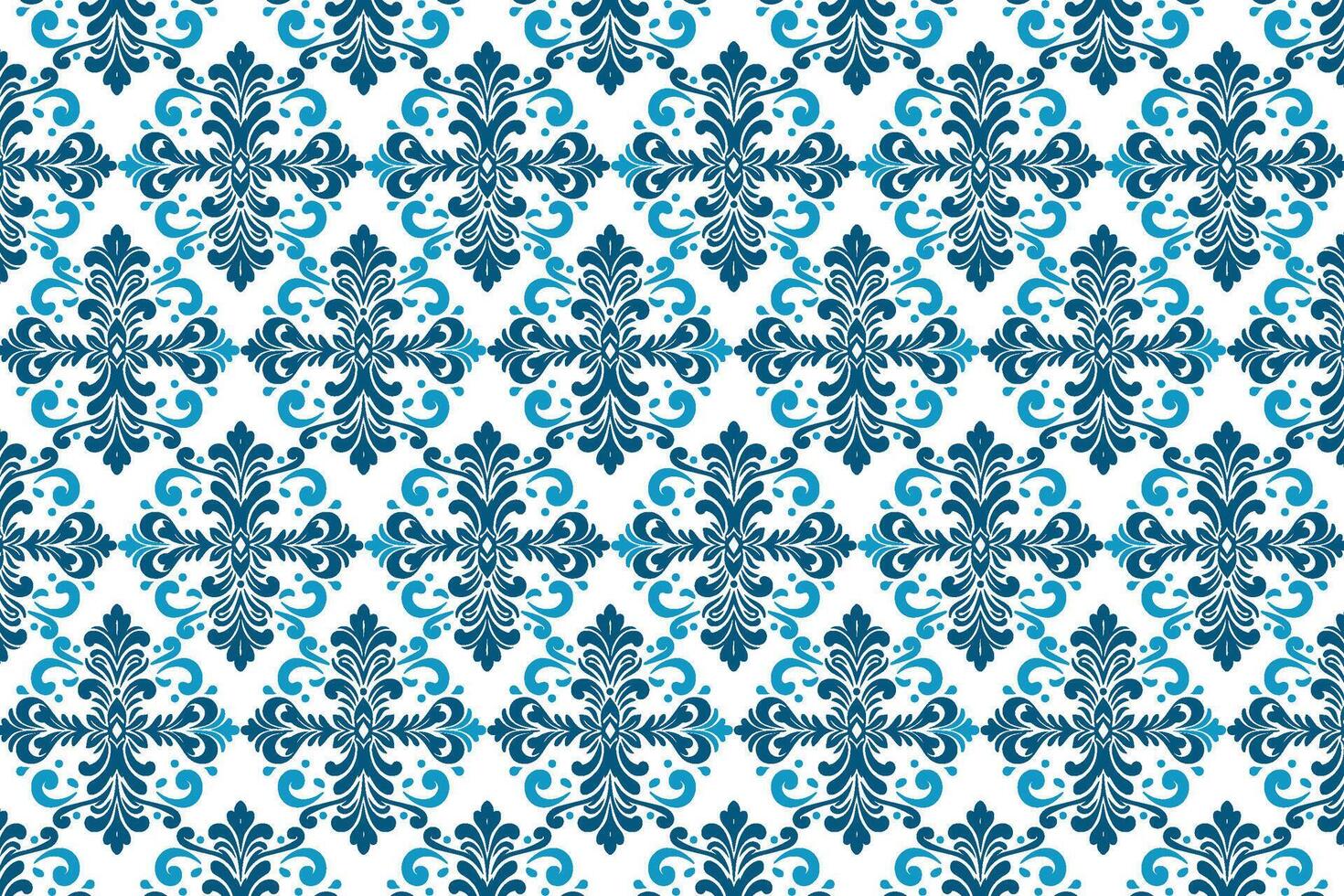elegant seamless blue floral pattern with intricate arabesque influences for high-end fashion apparel and stylish accessories vector