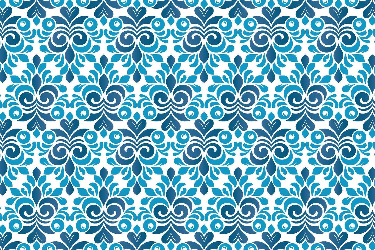 elegant seamless blue ornamental pattern with artistic floral textures for trendy wrapping and textile products vector