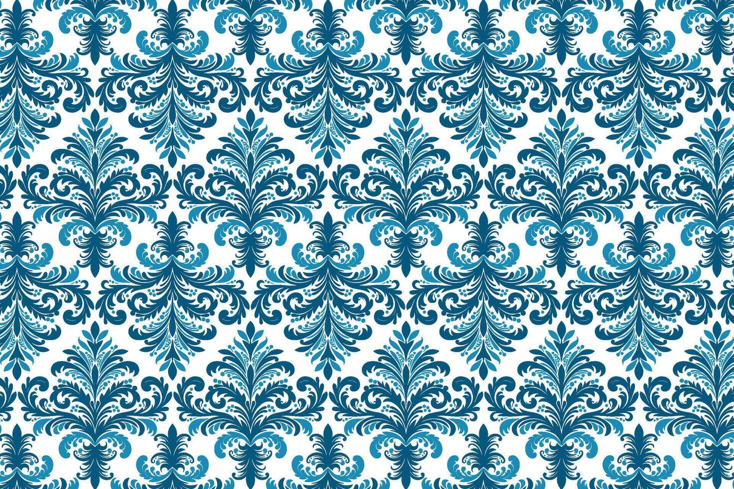 seamless blue ornamental pattern with arabesque floral influences for luxurious pillow covers and modern textiles vector