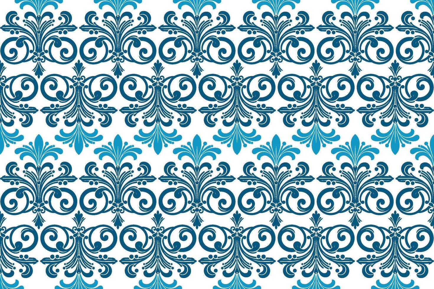 sophisticated seamless blue ornamental floral pattern with baroque details for stylish wrapping and home textiles vector