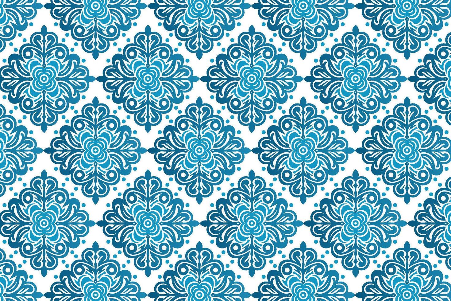 elegant seamless blue ornamental pattern with vintage botanical textures for premium pillow covers and home textiles vector