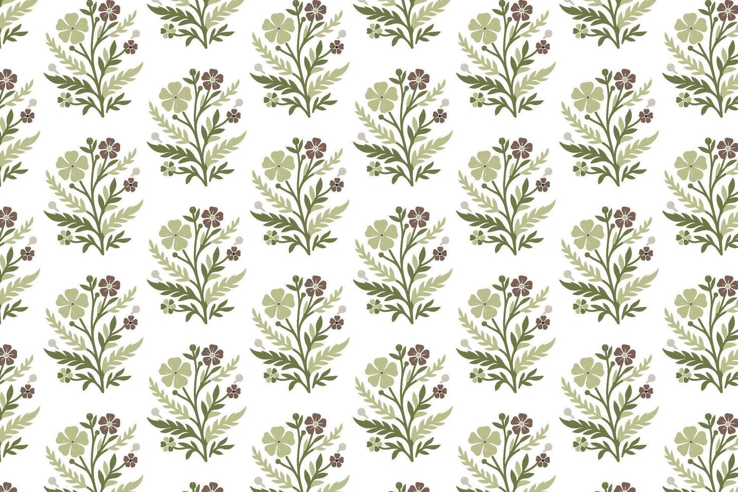 field flower bunch seamless pattern with natural botanical leaf artwork for stylish print use in fabric and fashion vector