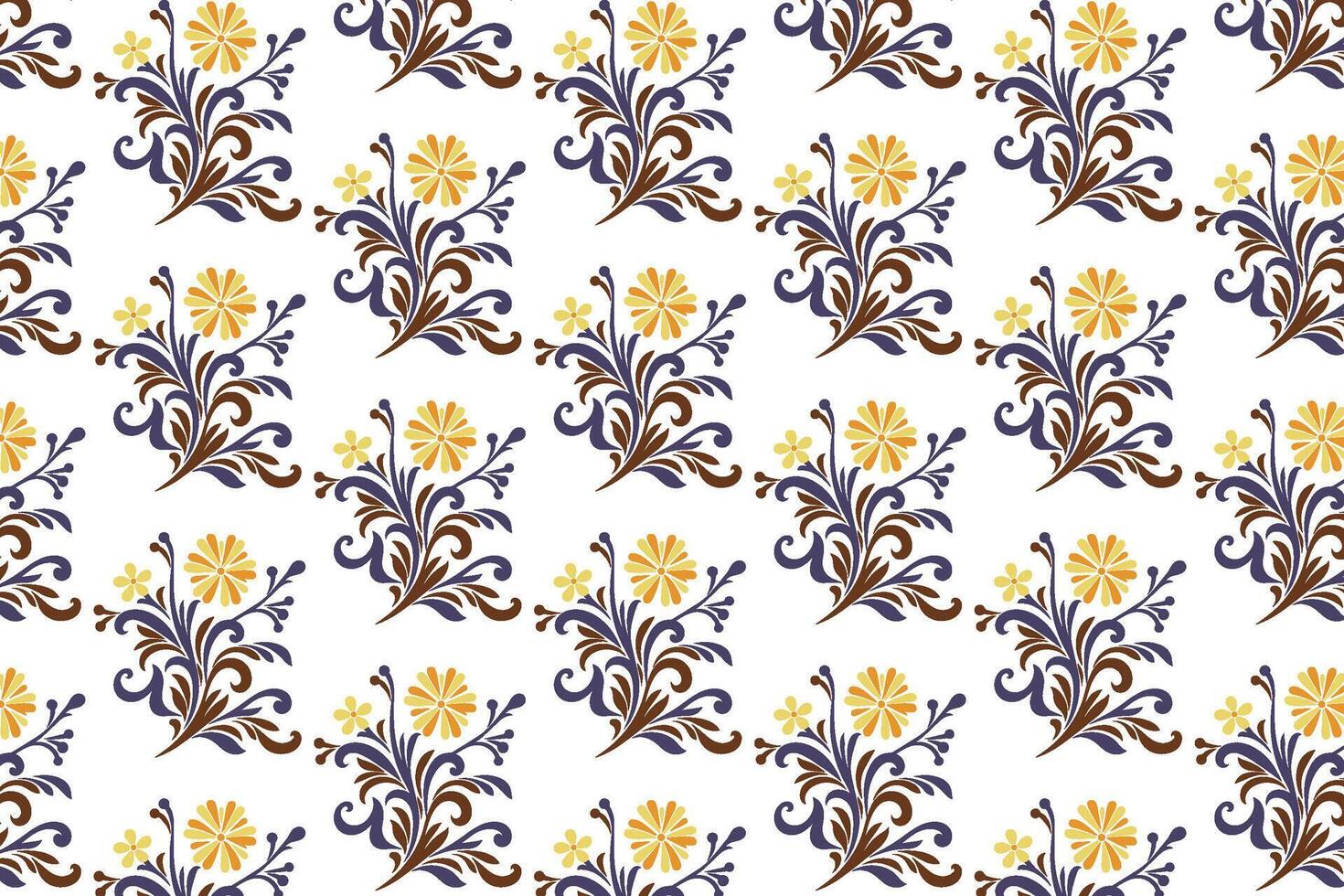 seamless floral arrangement pattern with garden-inspired stems, nature foliage, and plant motifs for textile surface and gift wrap vector