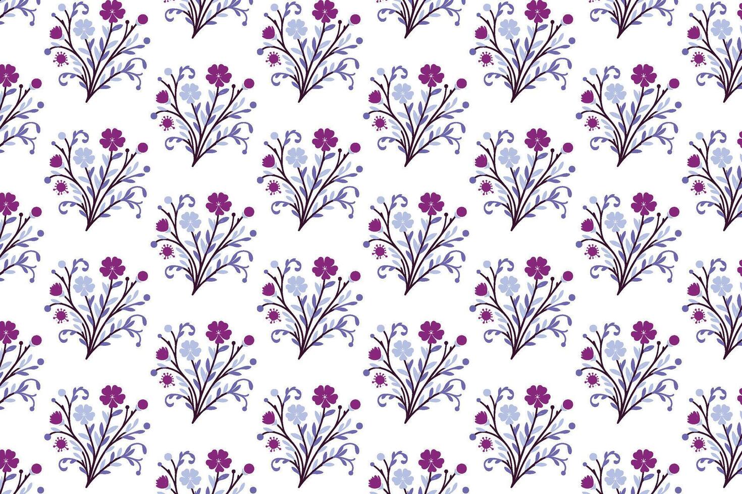 seamless floral pattern with foliage bunches and blooming plant illustrations for wrapping and textile backgrounds vector