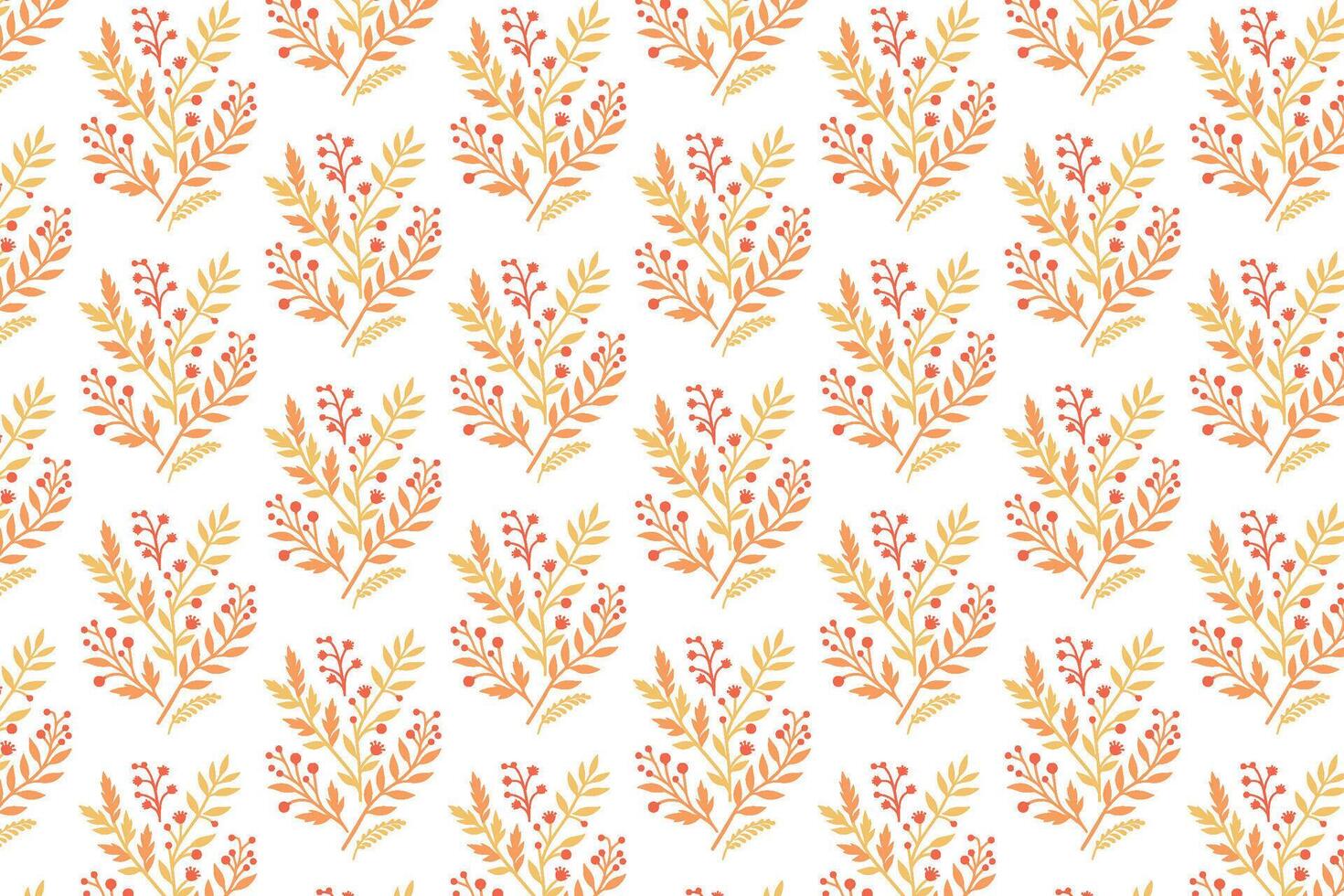 natural seamless floral layout with botanical leaf bunches and flower clusters in a graphic style for textile use vector