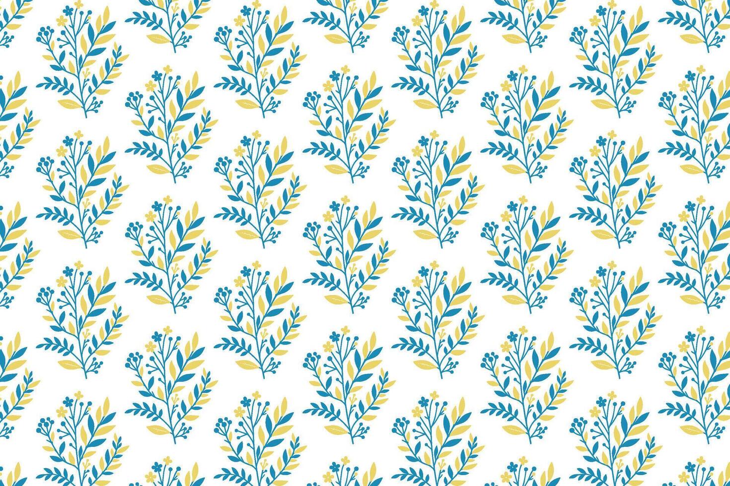 repeating garden flower tile with seamless floral bunches and nature-inspired leaf clusters for wrapping and surface art vector