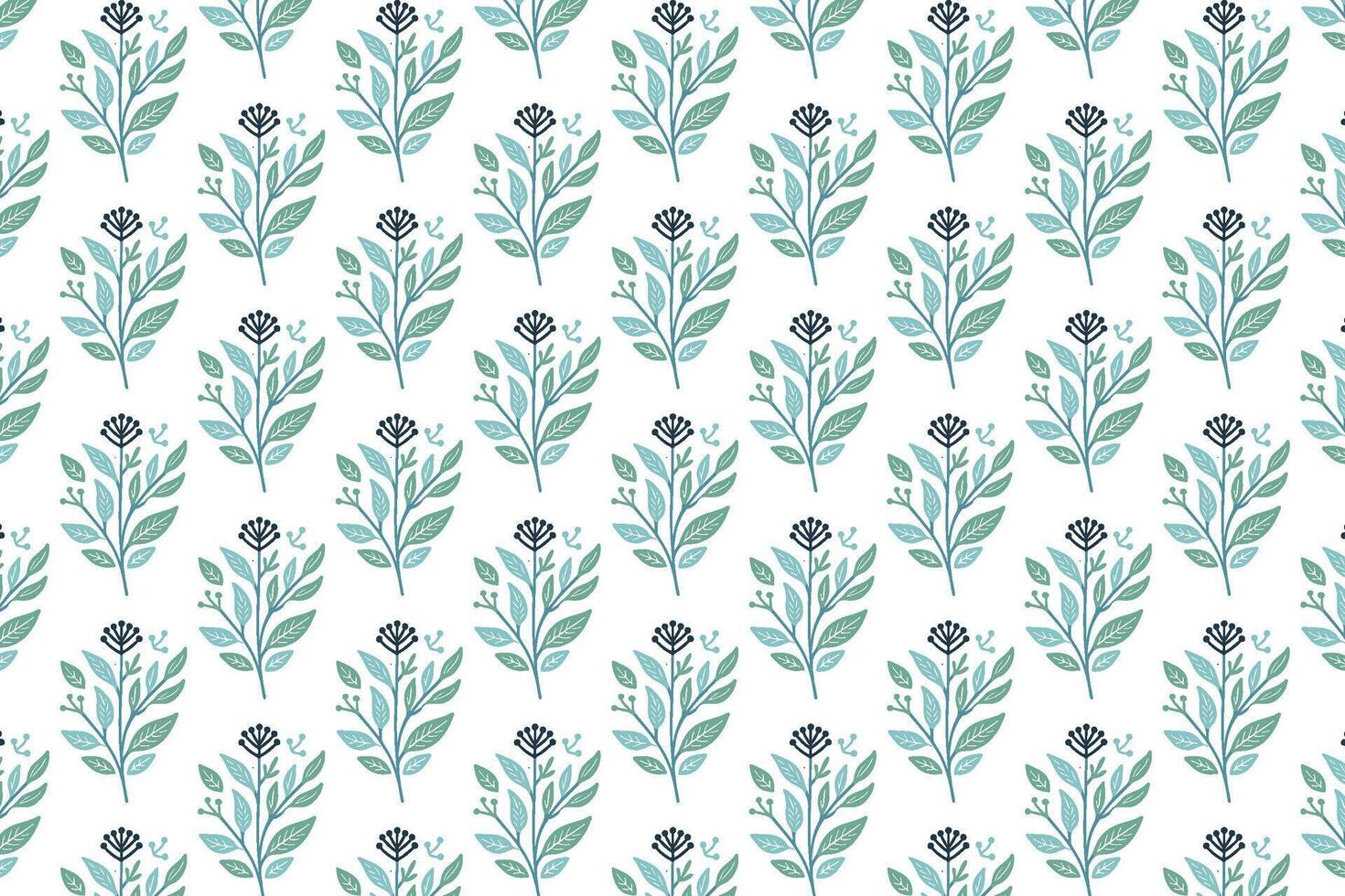 nature drawn seamless floral surface featuring blooming bunches and botanical leaves ideal for textile applications vector