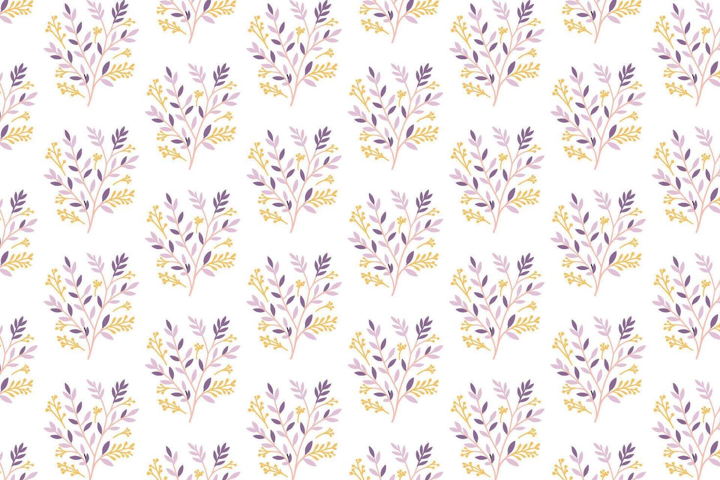 seamless flower tile with stem and leaf pattern elements perfect for surface art, eco wrapping, and home textiles vector