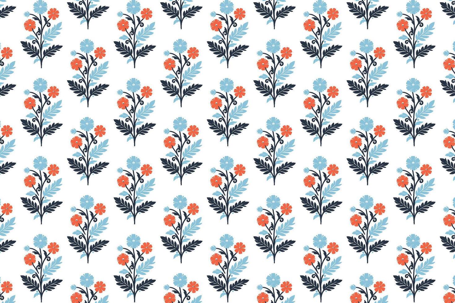 seamless floral design featuring repeating nature motifs like stems, blossoms, and foliage for wrapping paper vector
