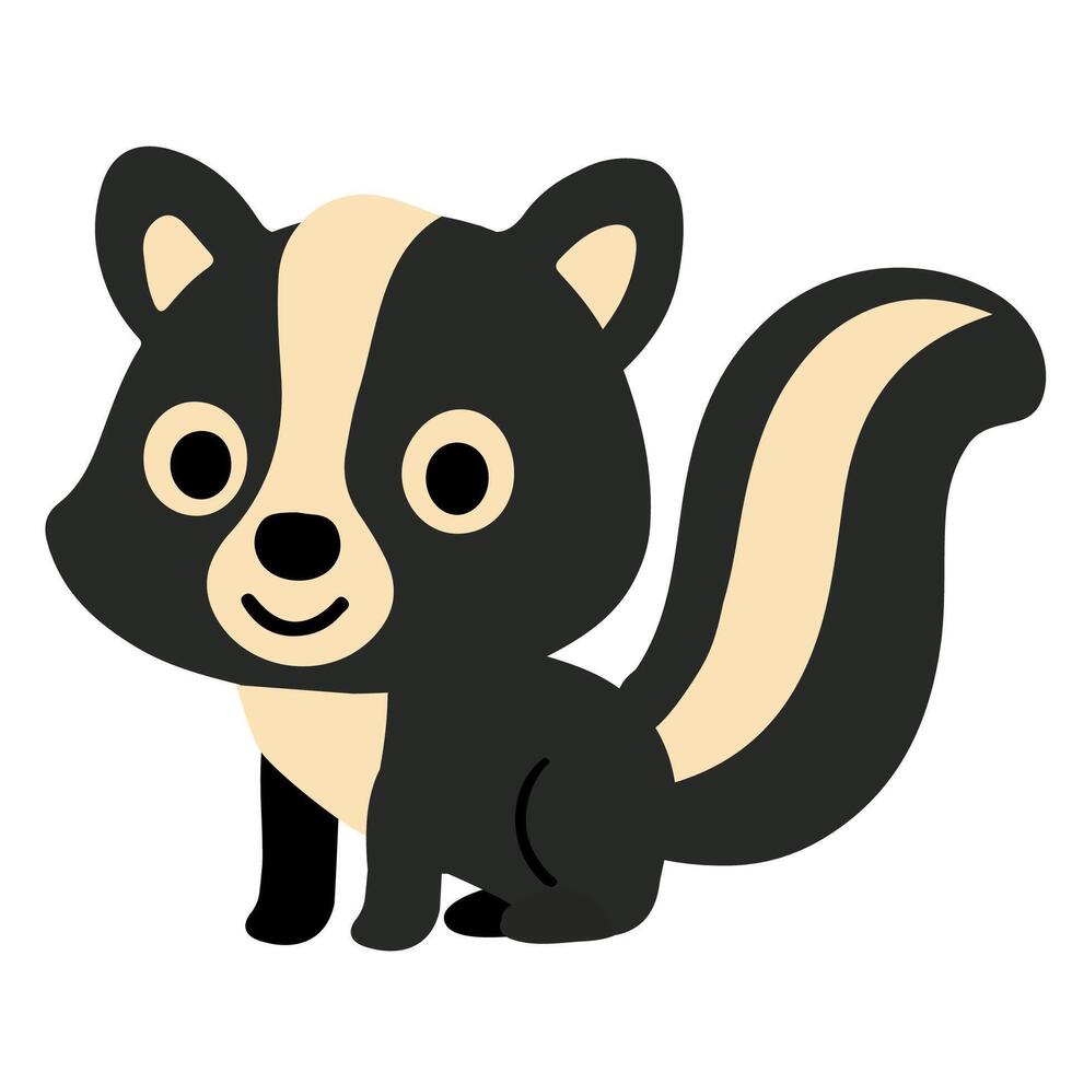 Cute Cartoon Skunk Character vector