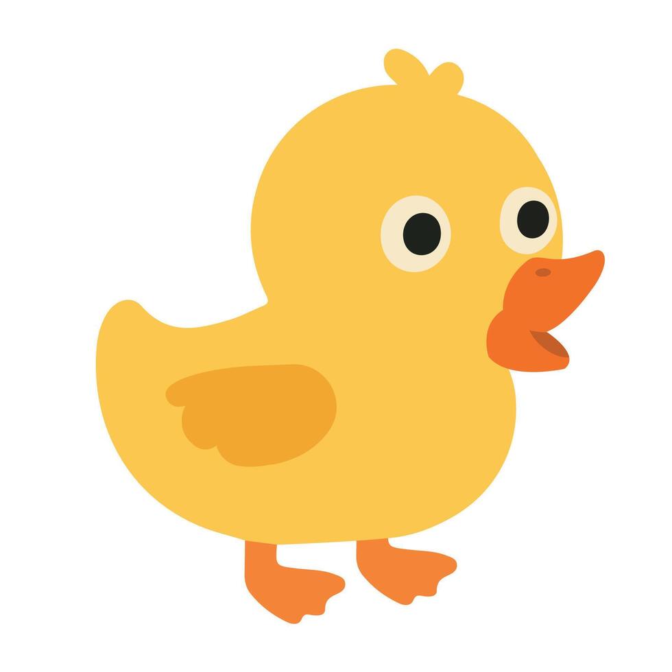 Cute Cartoon Yellow Duck vector