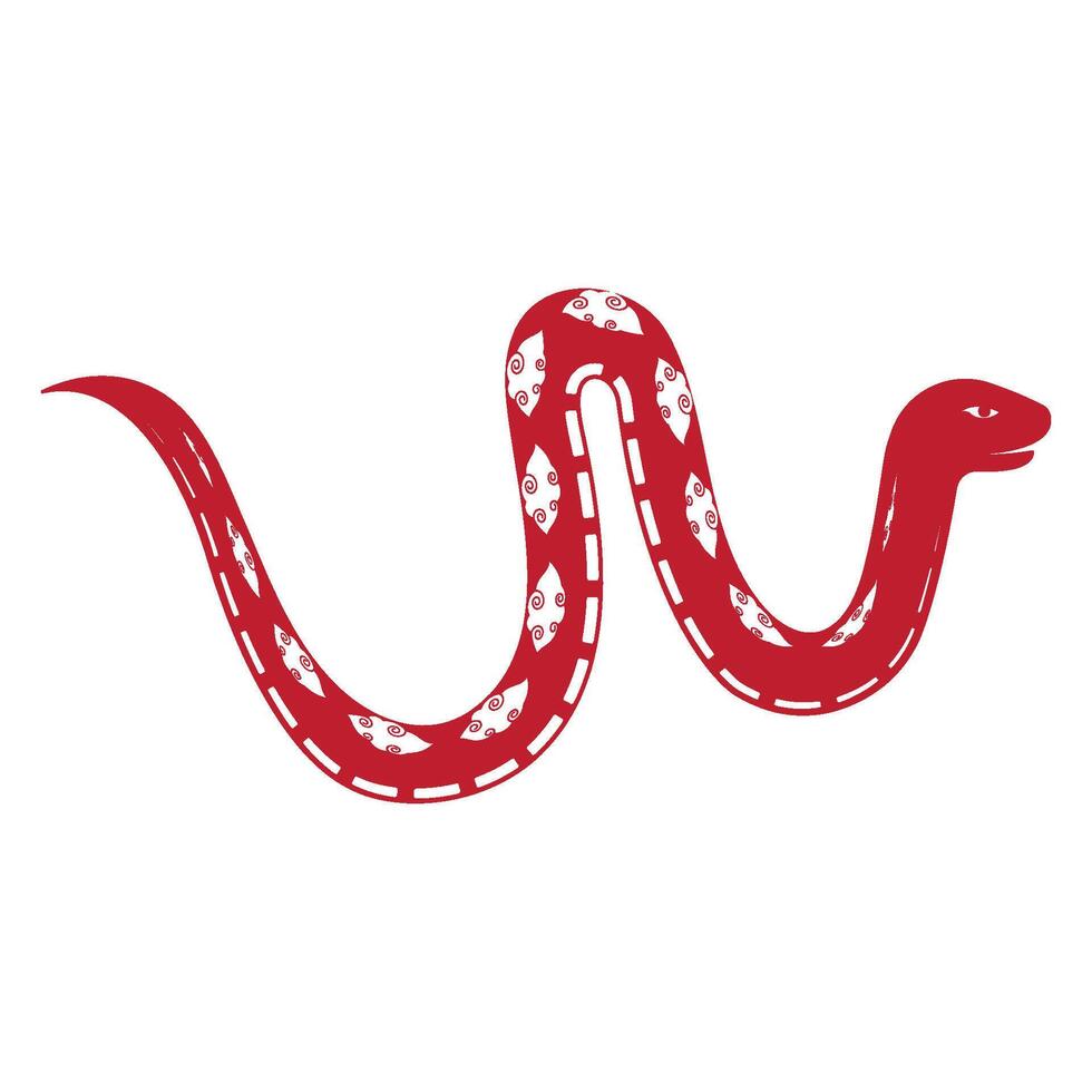year calendar and Chinese New Year with red snake vector