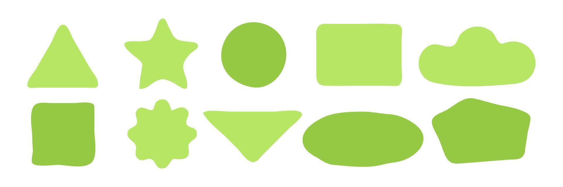 Smooth geometric shapes. Abstract hand drawn borders for notes vector