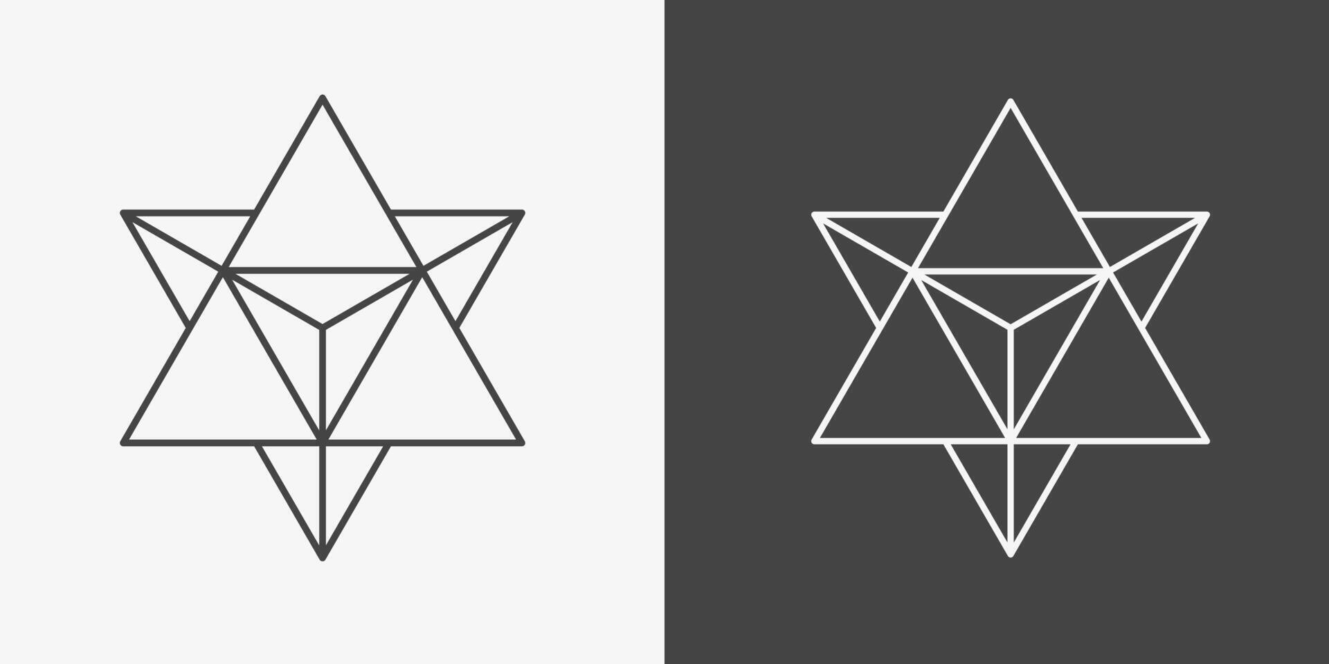 Merkaba sacred symbol. Energy soul vector