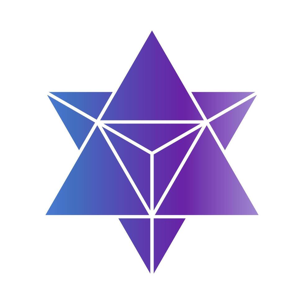 Merkaba sacred symbol. Energy soul icon vector