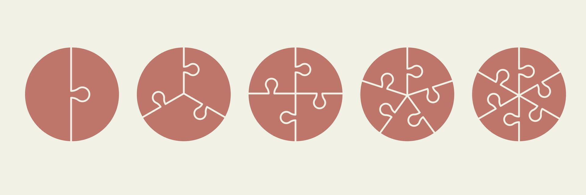 Puzzle pie infographic. Variors pieces, sections vector