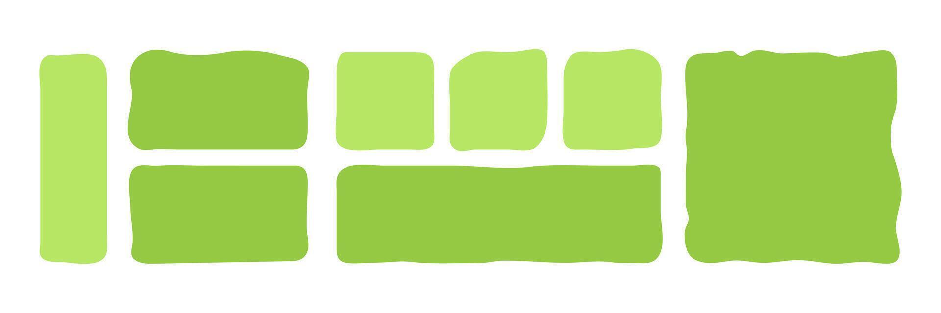 Amoeba blobs forms for messages. Abstract deformed shapes collection. Green Speech Bubles for tex vector