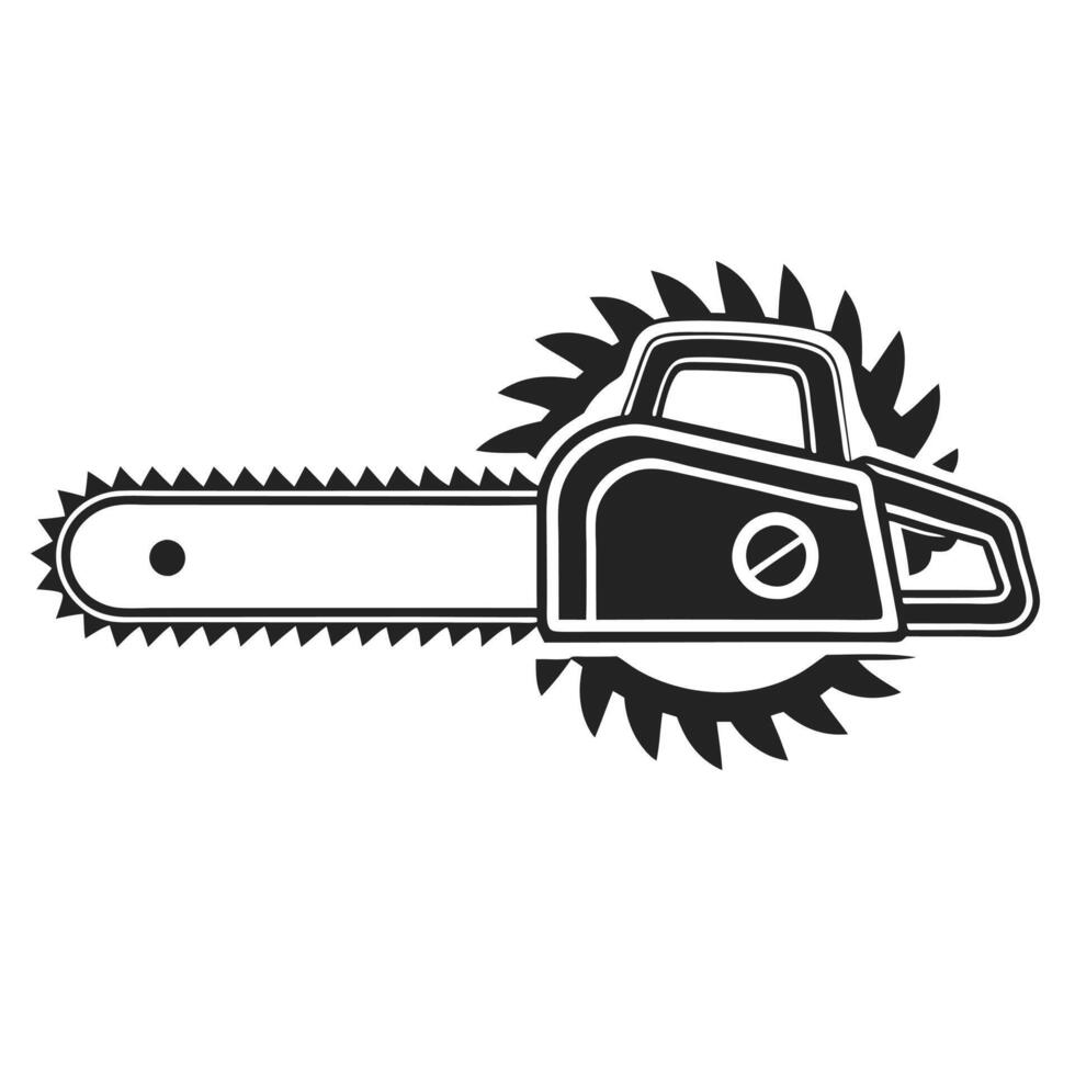 Chainsaw Tool for Woodcutting Design vector