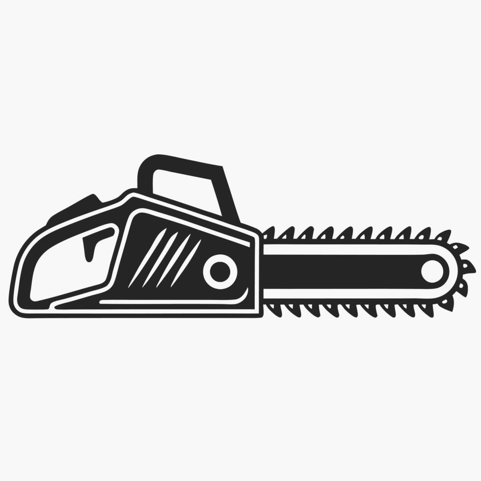 Bold Black Chainsaw for Timber and Forest Work vector