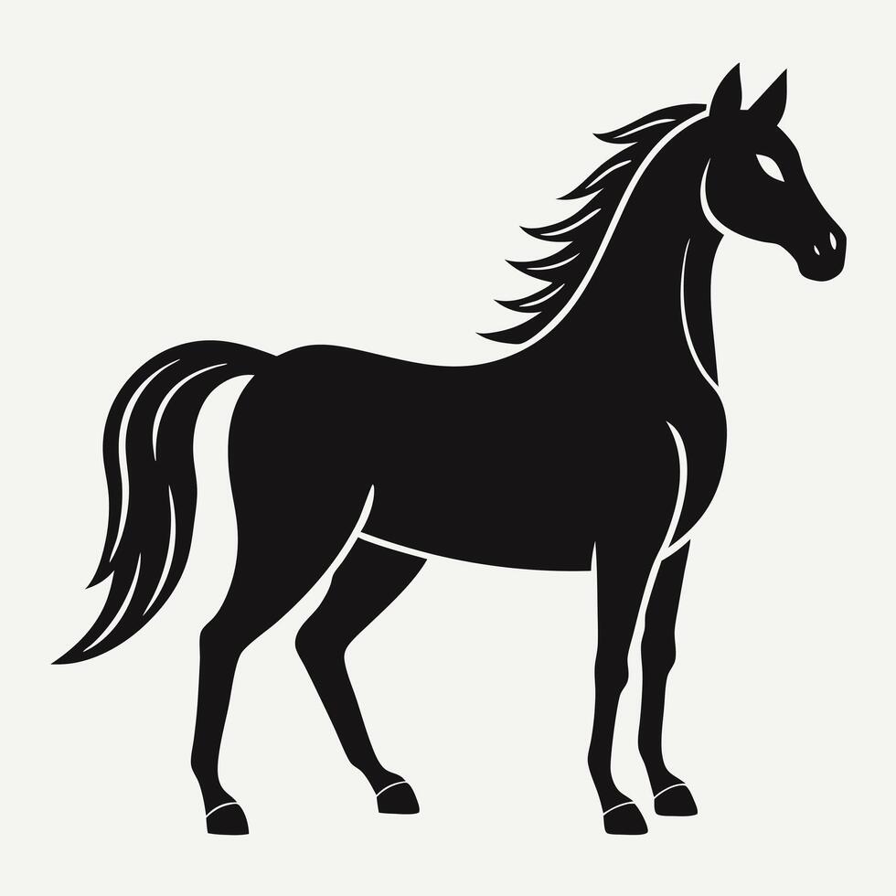 Leaping Stallion Silhouette with Equestrian Flair vector