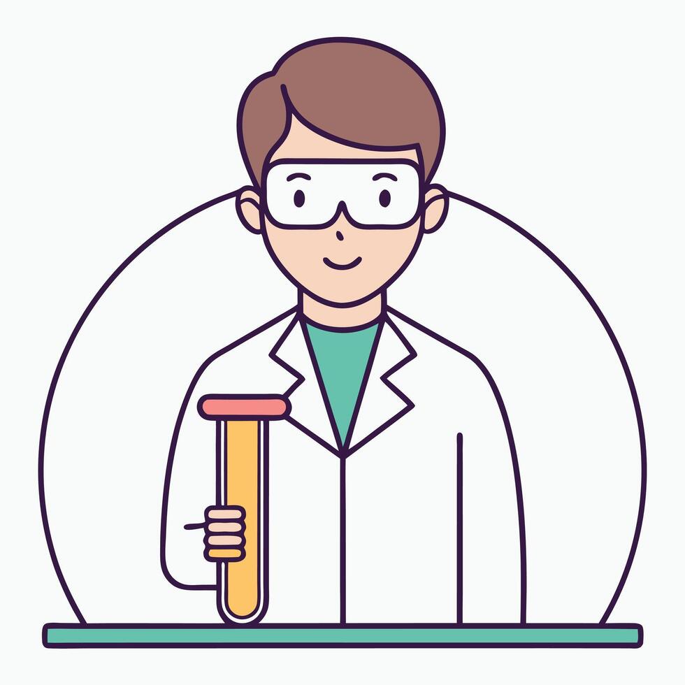 Safe Lab Practice Scientist Heating Test Tube with Precision vector