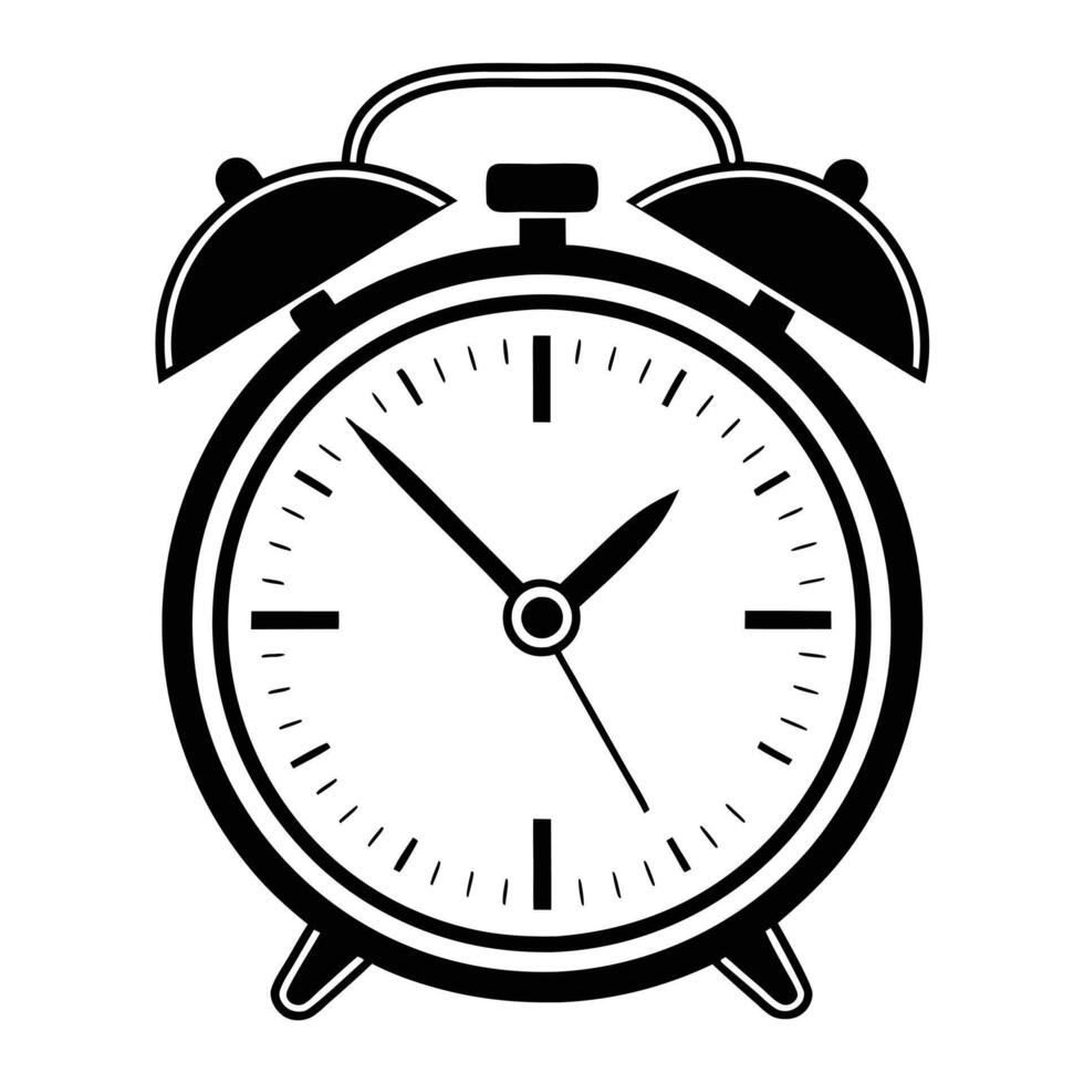 Alarm Clock Silhouette for Time Management Graphics vector