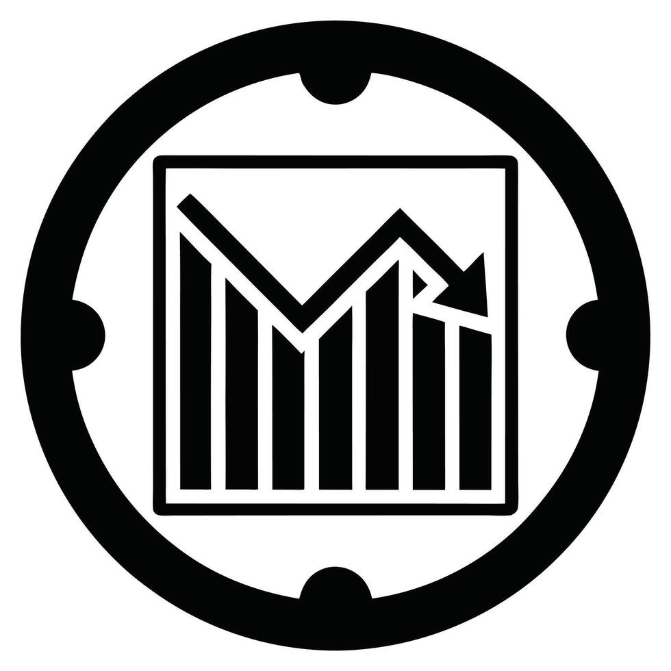 Black Loss Graph Symbol Economic Decline Icon vector