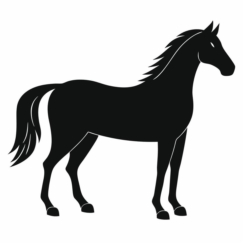 Equestrian Motion Captured in Horse Silhouette vector