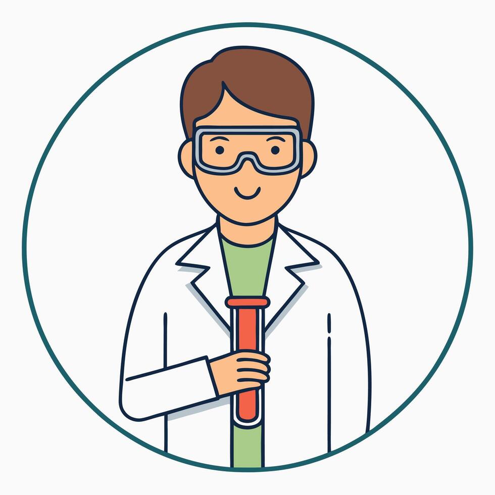 Chemical Reaction Setup Test Tube Over Flame in Laboratory vector