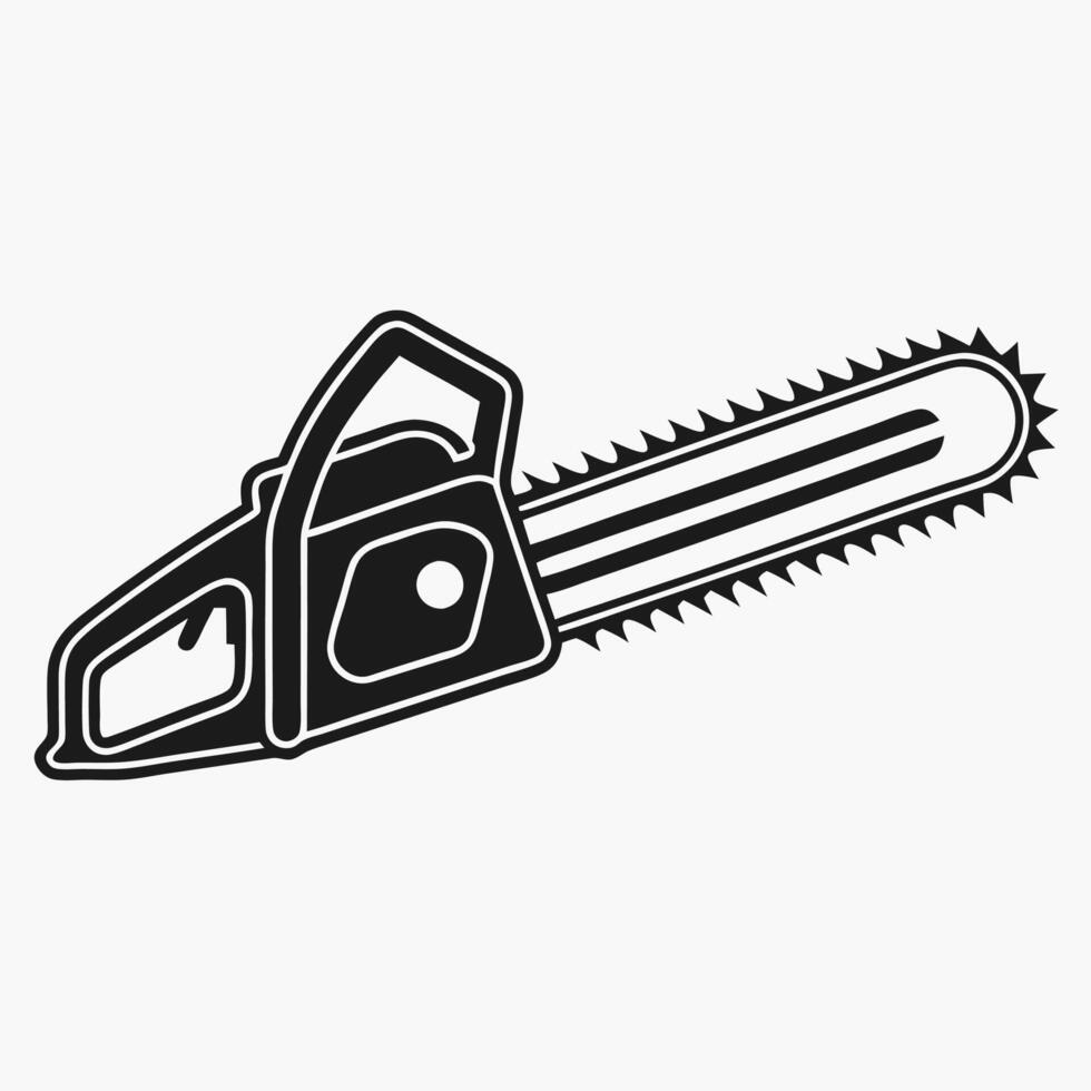 Minimalist Logging Icon Featuring Chainsaw Shape vector
