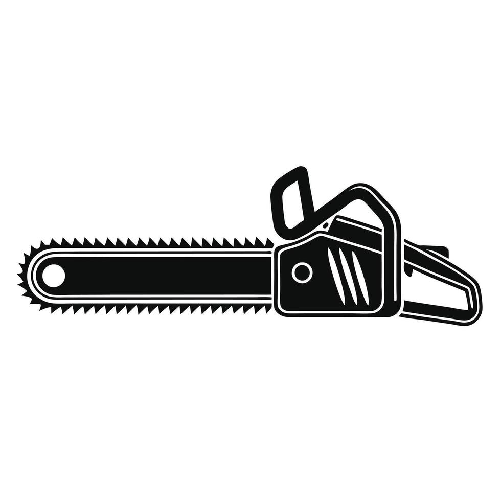 Silhouette Icon of a Chainsaw for Minimal Graphics vector