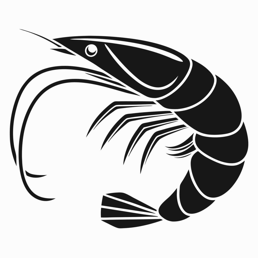 Stylish Shrimp Elegant Seafood Illustration vector