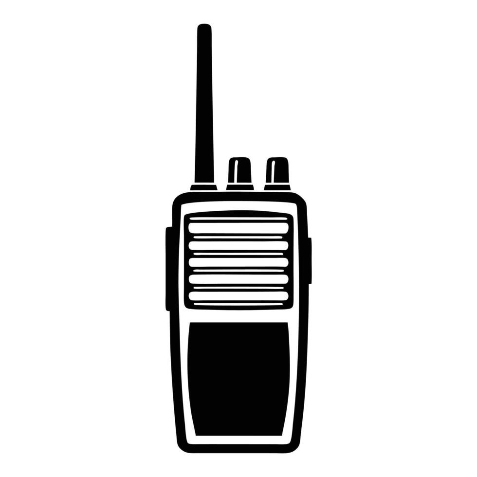 Classic Radio Device Black Silhouette Icon Design vector