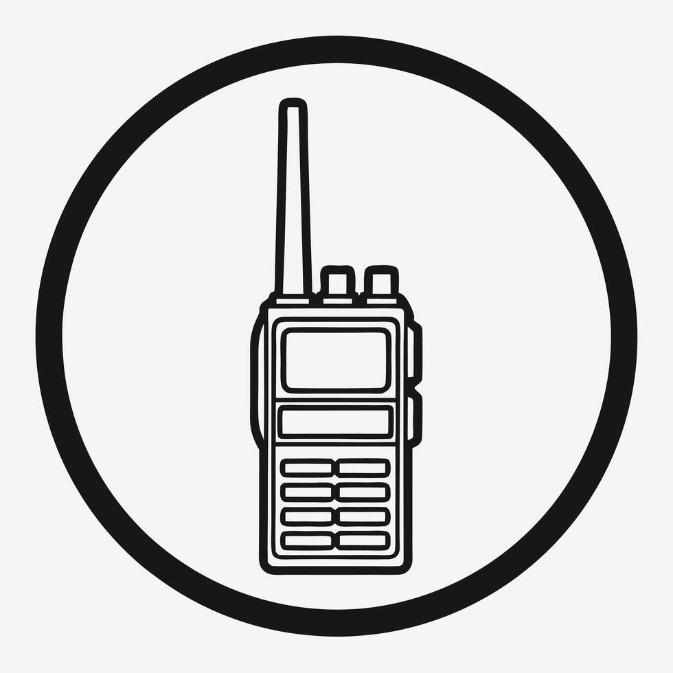 Minimalist Handheld Transceiver Black Icon Illustration vector