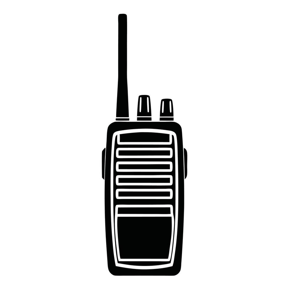 Compact Radio Transmitter Black Silhouette Art vector