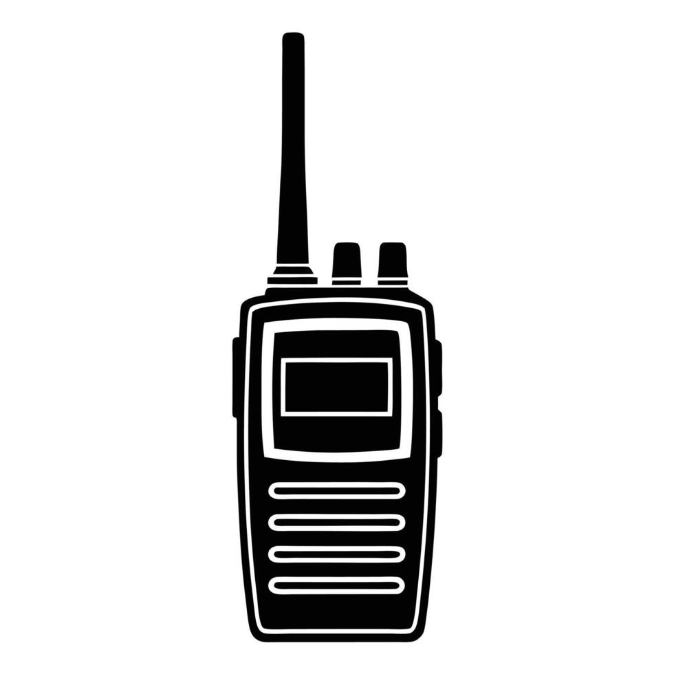Radio Icon Silhouette Clean Minimalist Handheld Design vector
