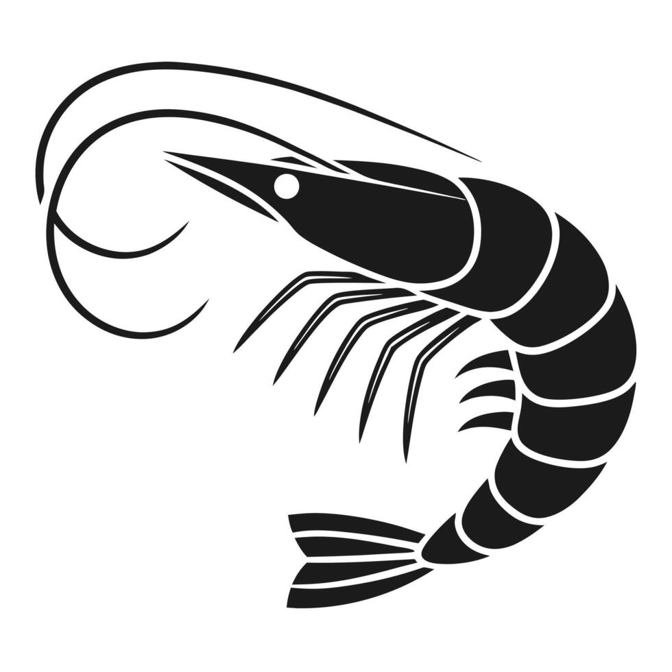 Minimal Shrimp Art Elegant and Clean Silhouette vector