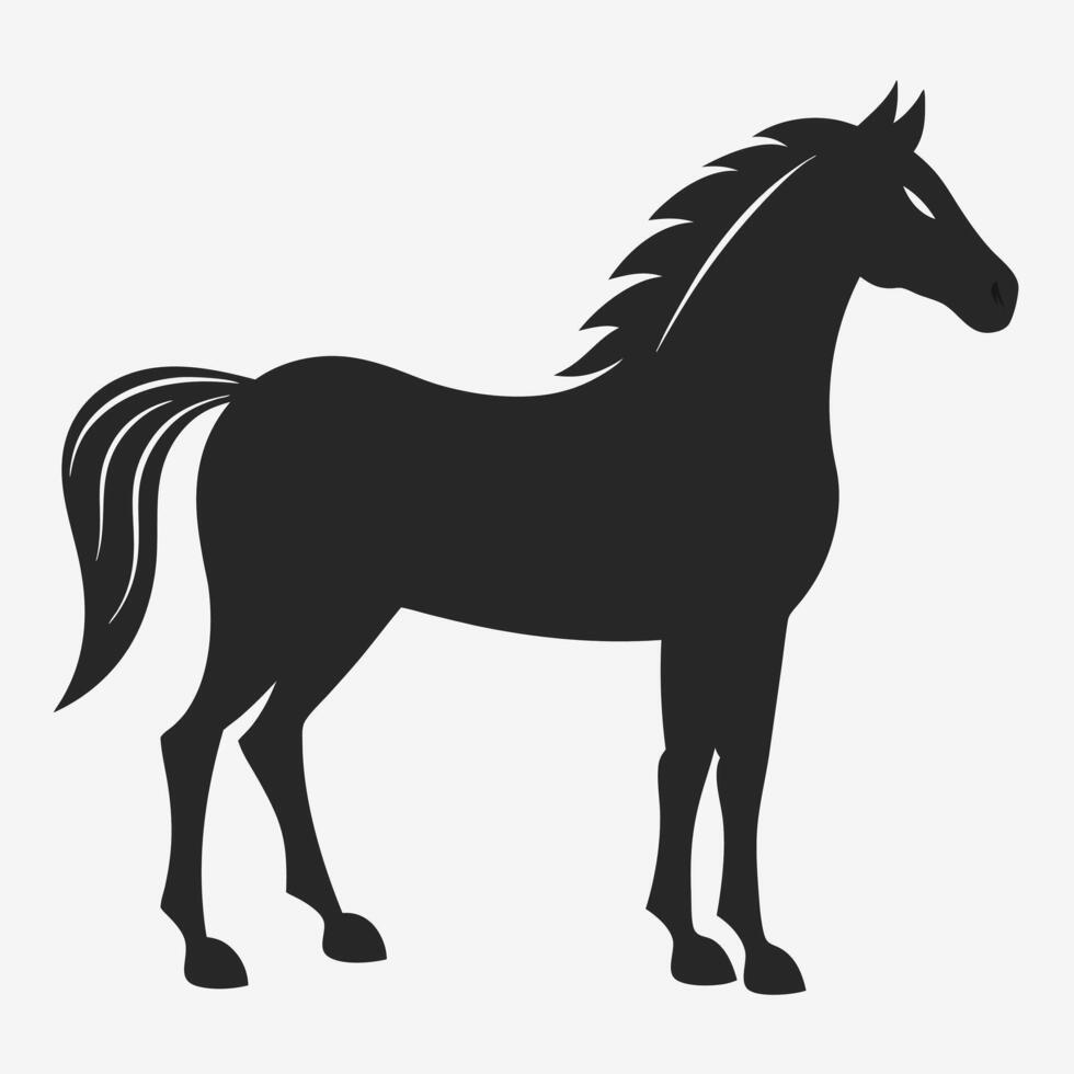 Black Silhouette of a Leaping Horse in Motion vector