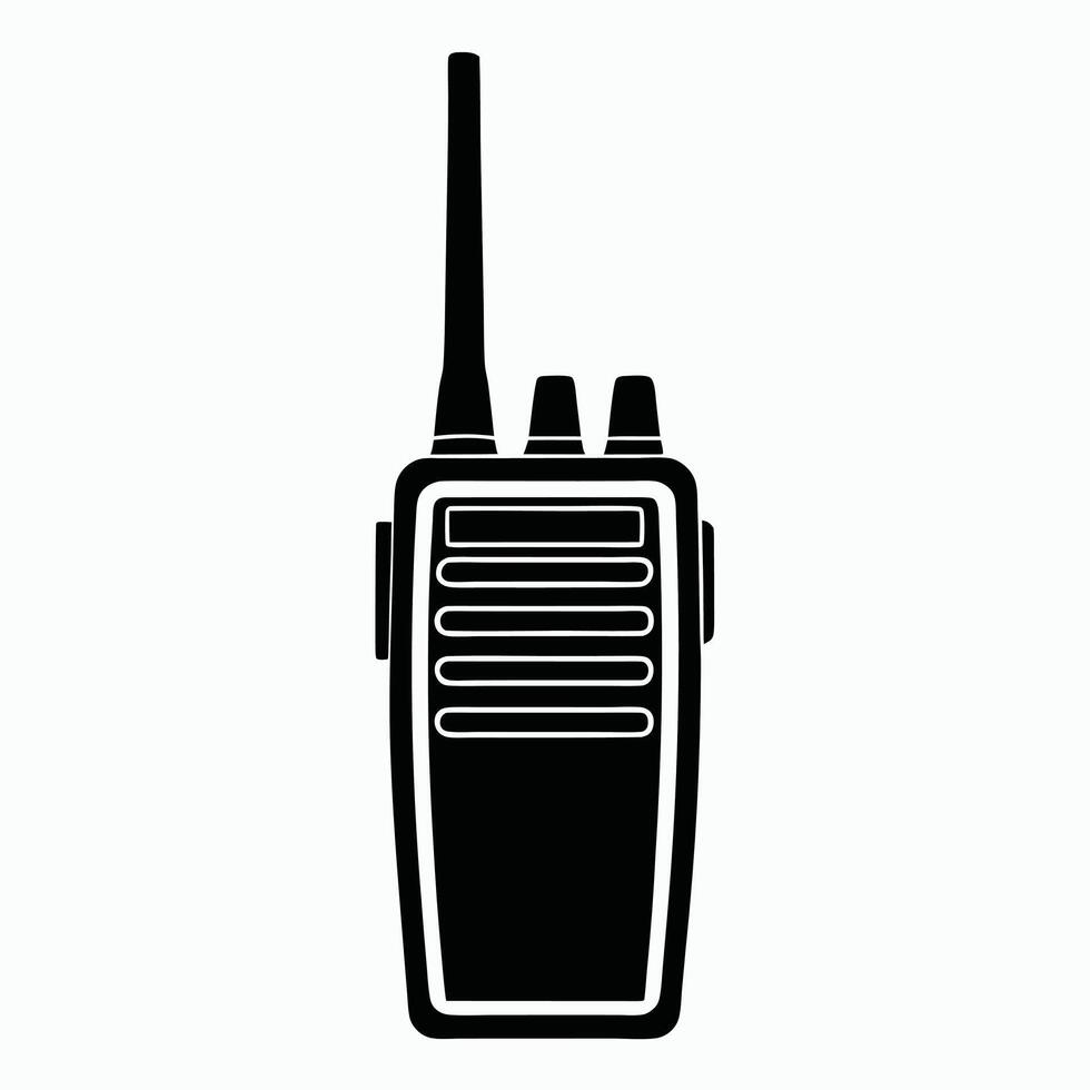 Simple Radio Silhouette Flat Style Communication Device vector
