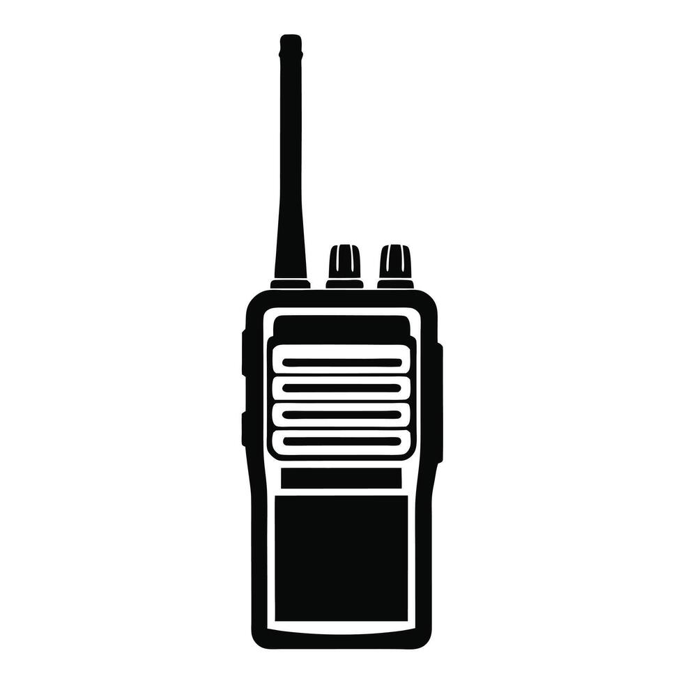 Radio Silhouette Icon Flat Emergency Device Graphic vector