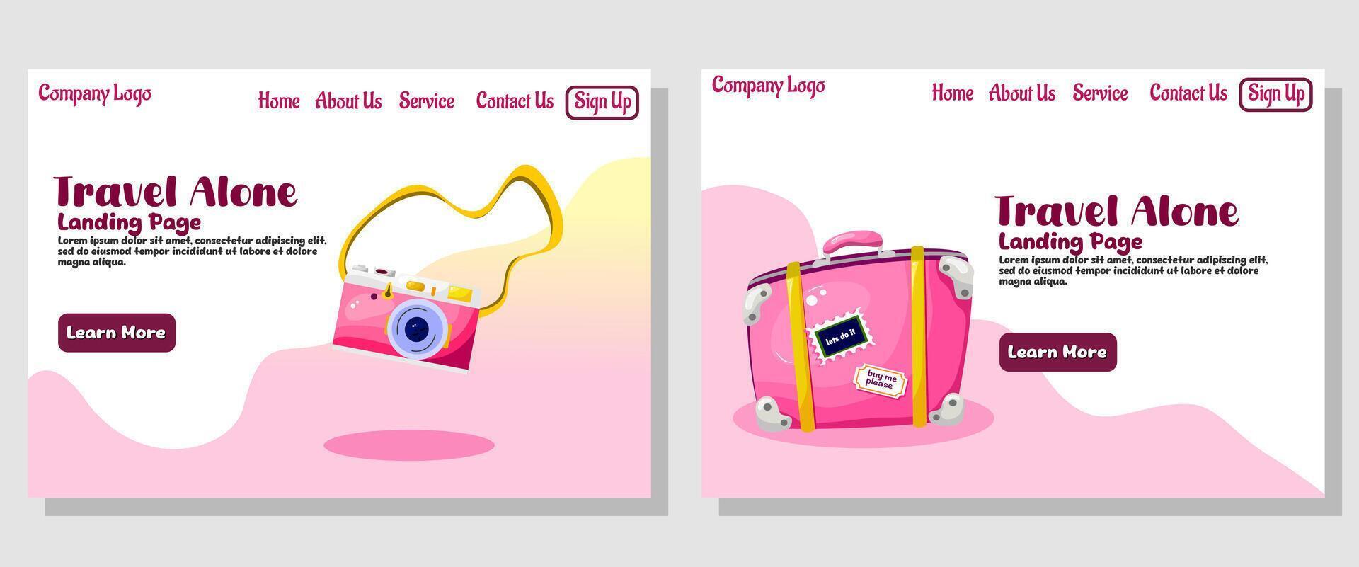 Landing page travel illustration vector