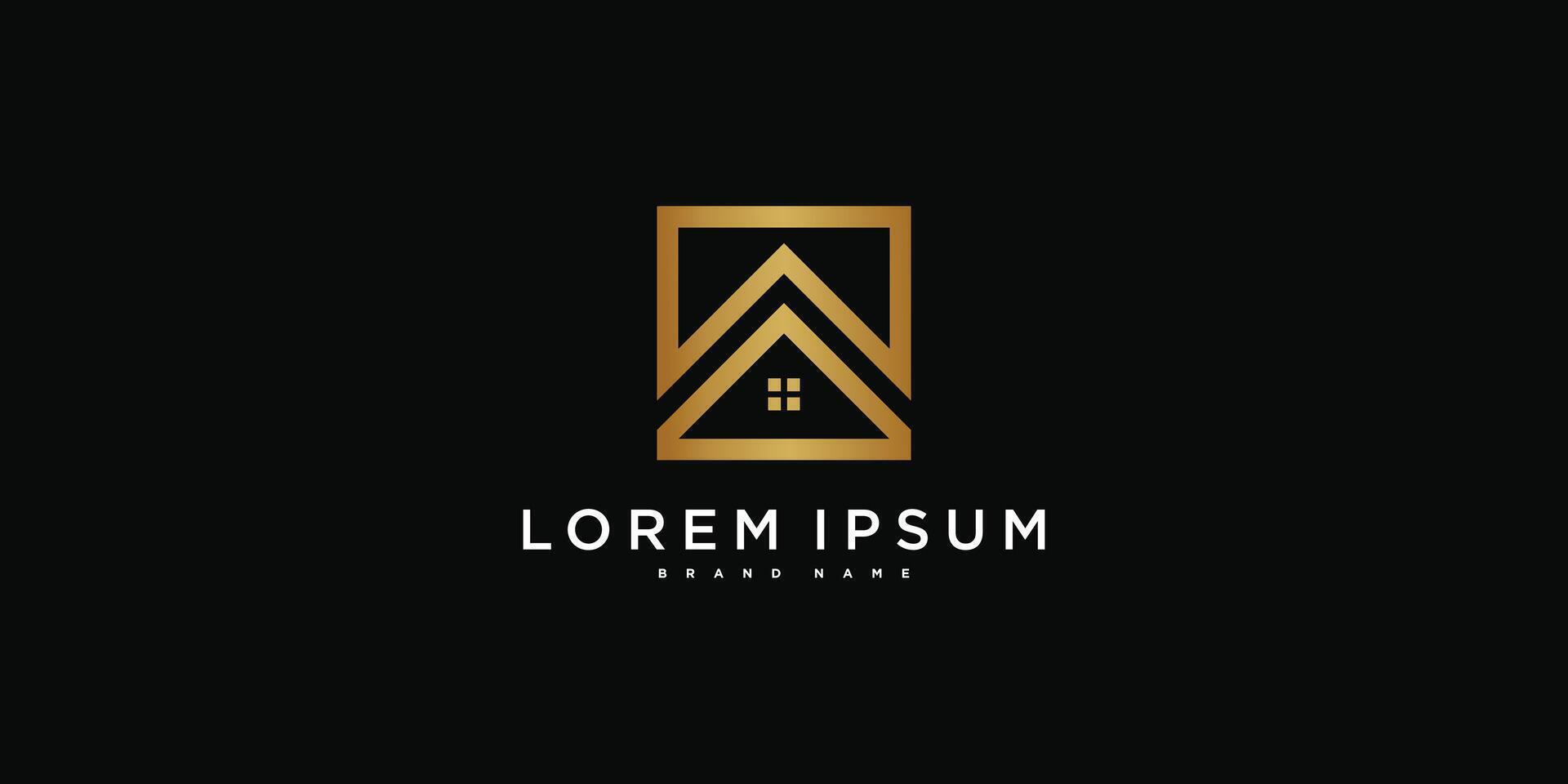 House logo designs with creative modern outline concept vector