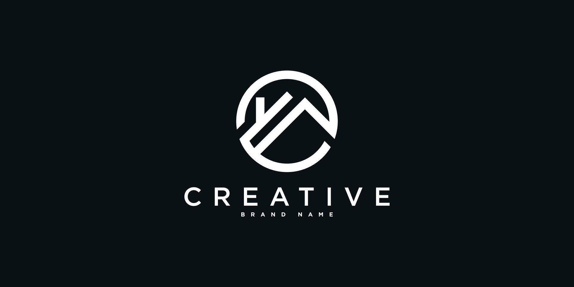 House logo design template with creative modern outline concept. Premium vector