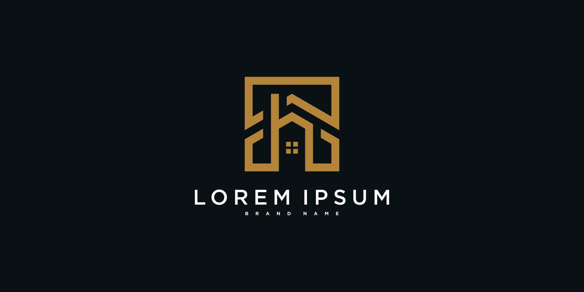House logo design with creative modern outline concept. vector