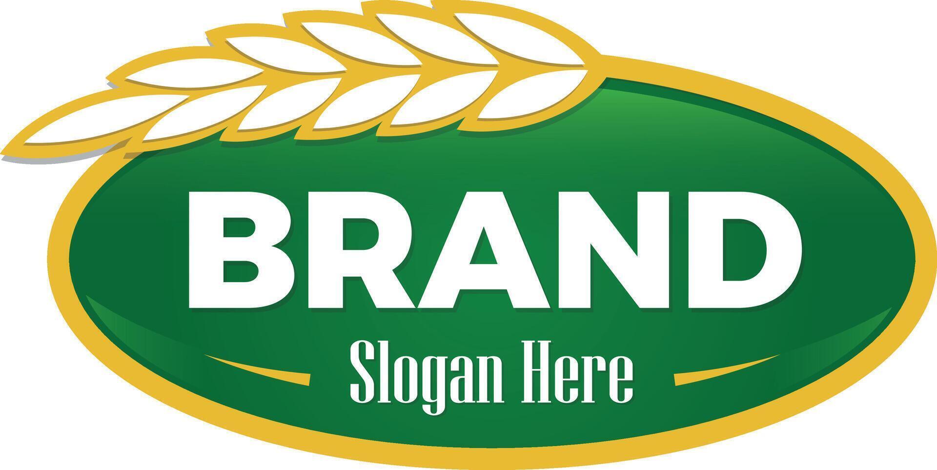 Green Wheat leaf Template Brand logo vector