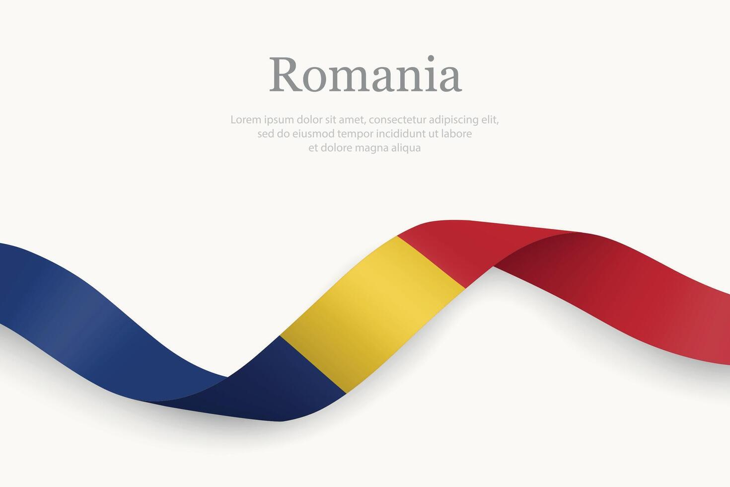 Romania flag on ribbon vector