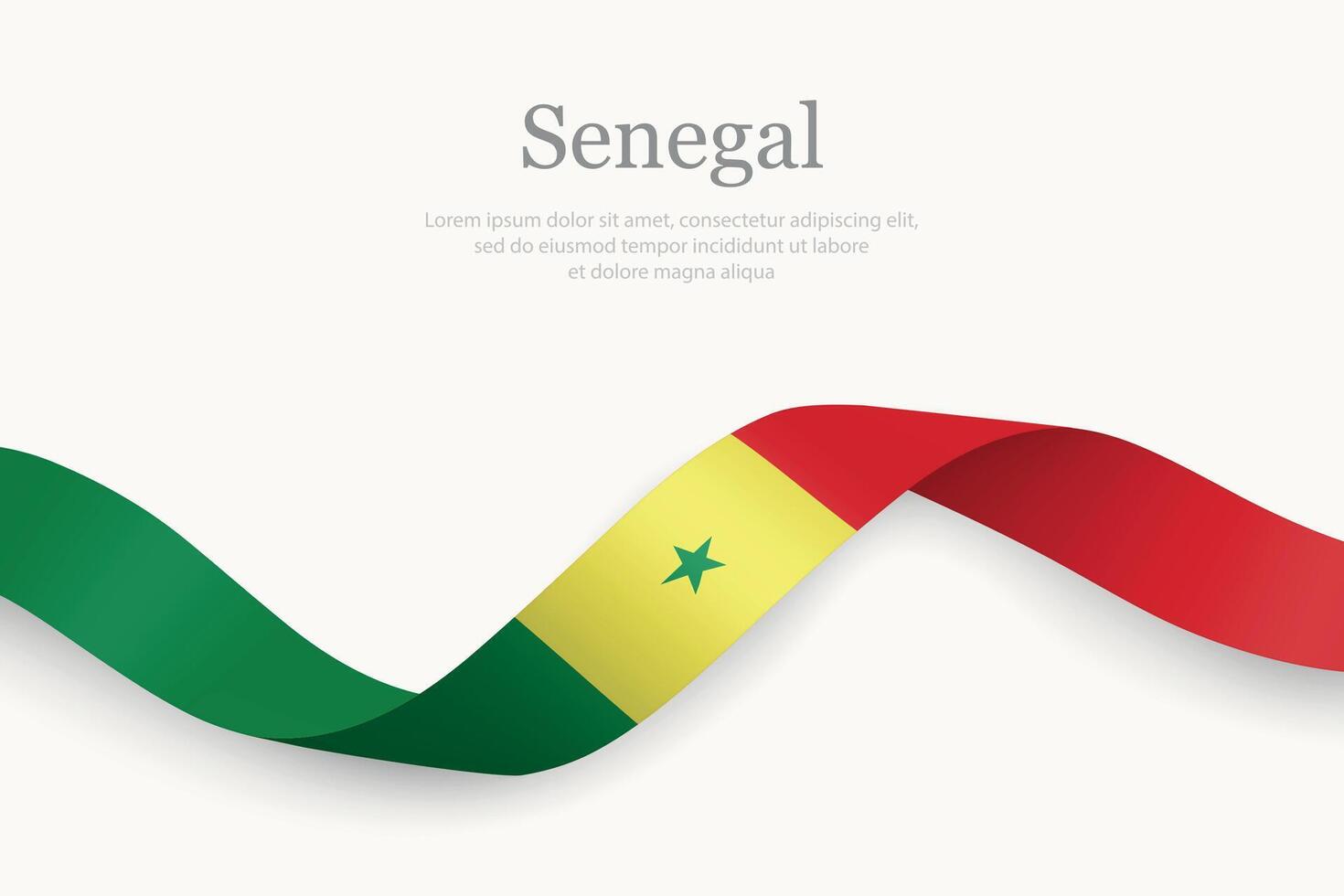 Senegal flag on ribbon vector