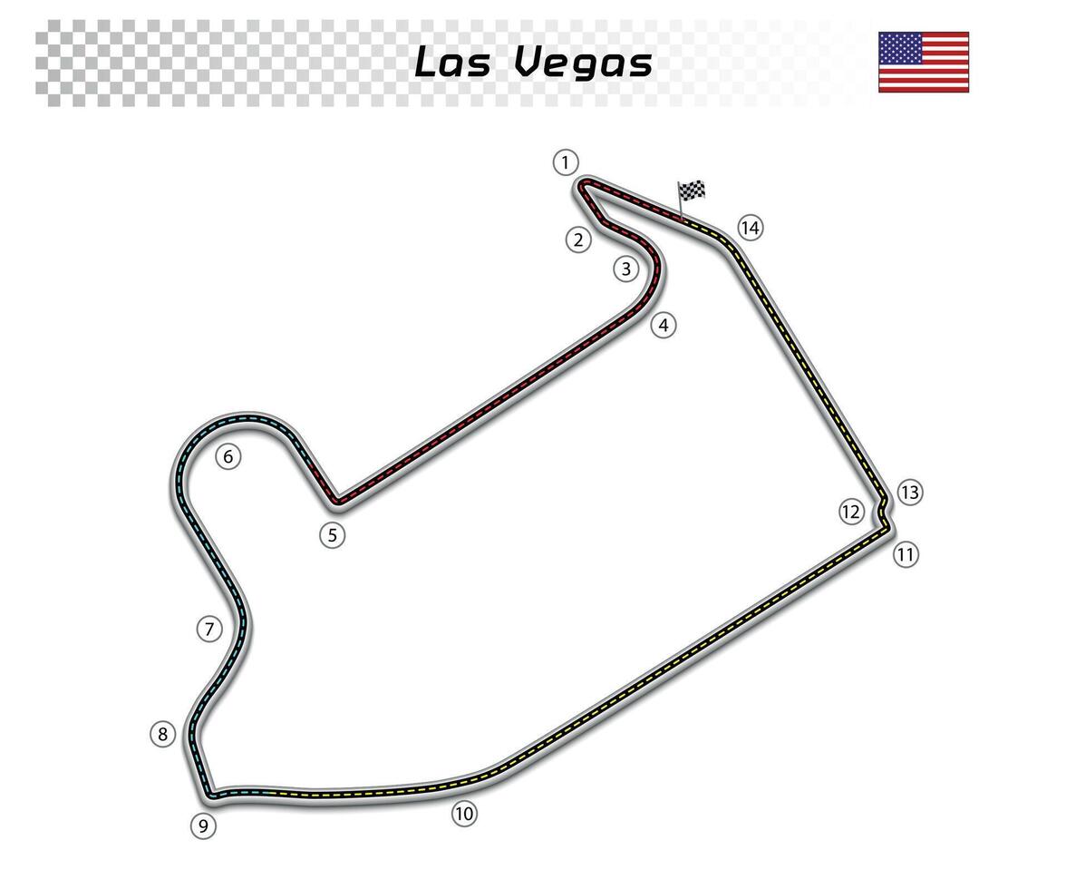 Las Vegas circuit for motorsport and autosport vector