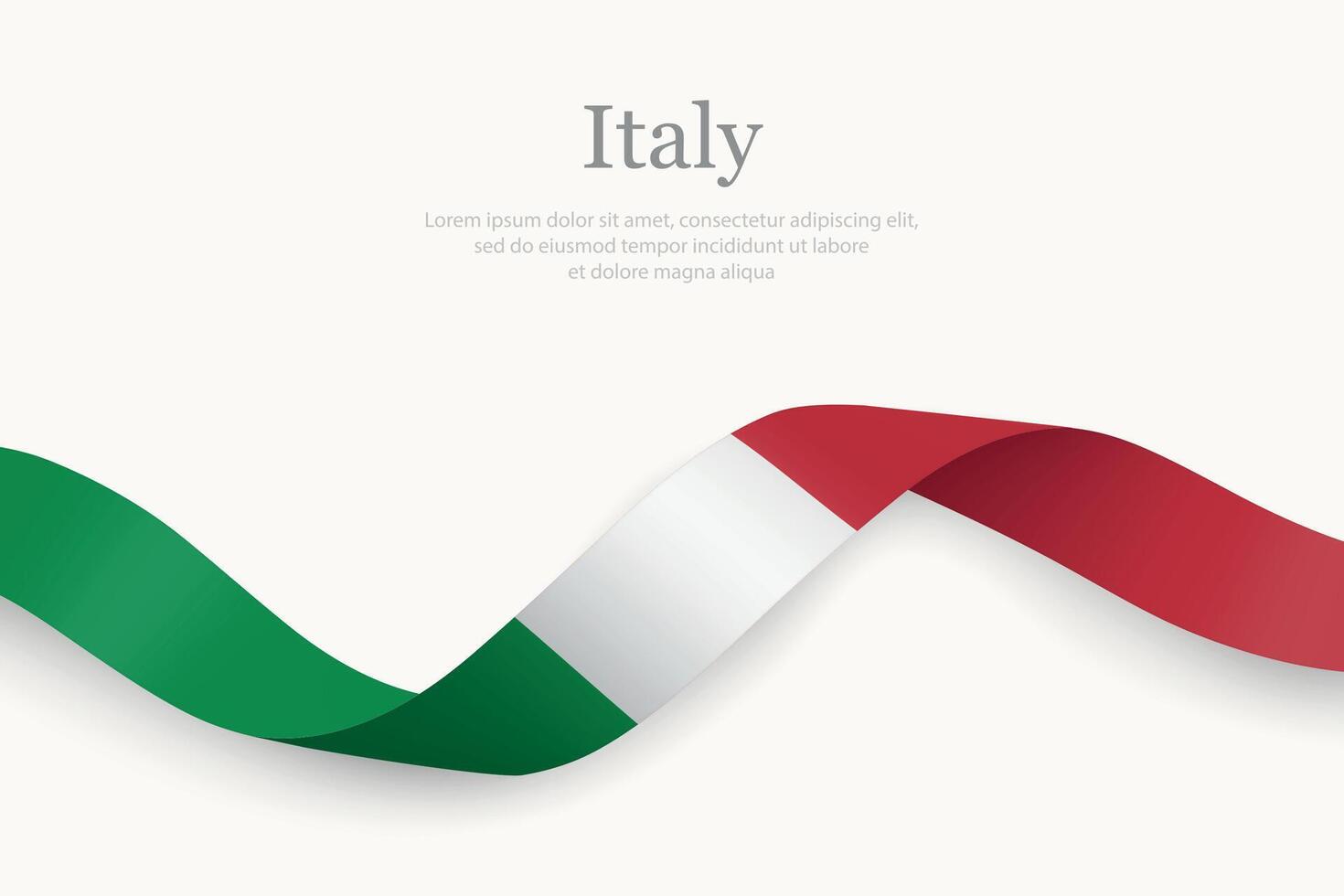 Italy flag on ribbon vector